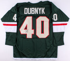 Devan Dubnyk Signed Minnesota Wild Jersey (Beckett) 14th overall, 2004 NHL Draft