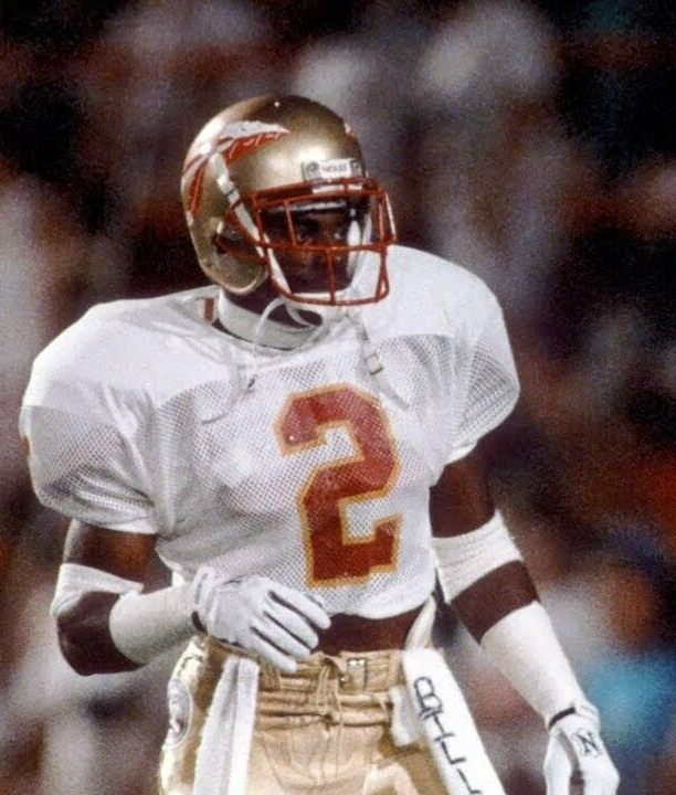 Deion Sanders Signed Florida State Seminoles Mini Helmet (JSA COA) All Pro D.B.