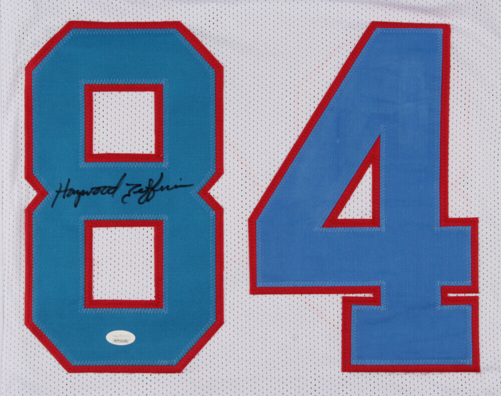 Haywood Jeffires Signed Oilers White Jersey (JSA COA) Houston 3xPro Bowl W.R.