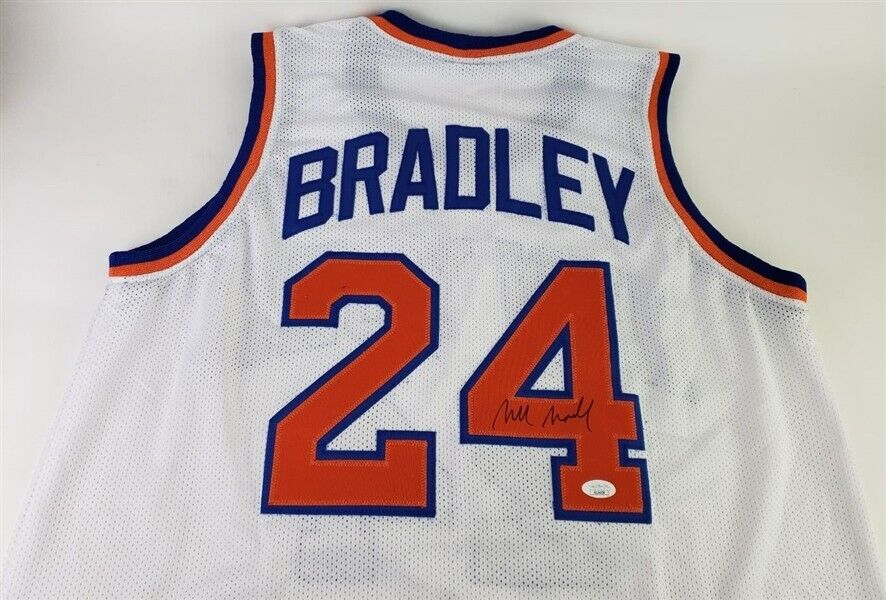 Bill Bradley Signed New York Knicks Jersey (JSA COA) 2×NBA Champion (1970, 1973)
