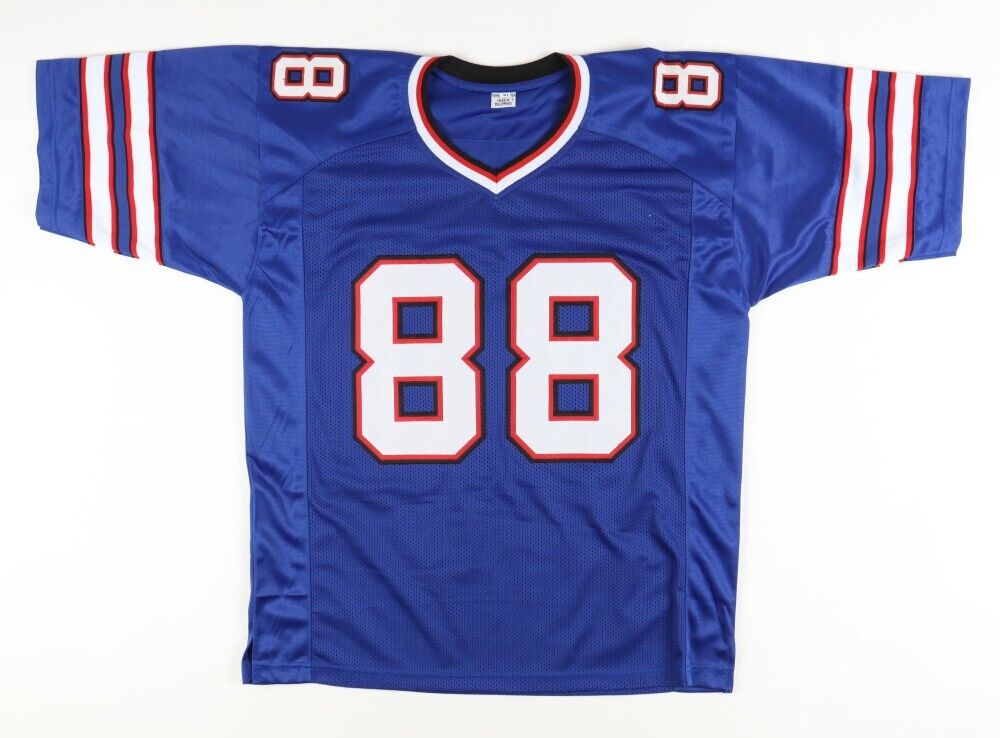 Dawson Knox Signed Bill Jersey (Beckett) Buffalo 2019 #3 Pick Pro Bowl Tight End