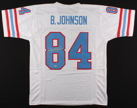 Billy"White Shoes"Johnson Signed Houston Oilers Jersey (Beckett) 3×Pro Bowl W.R,