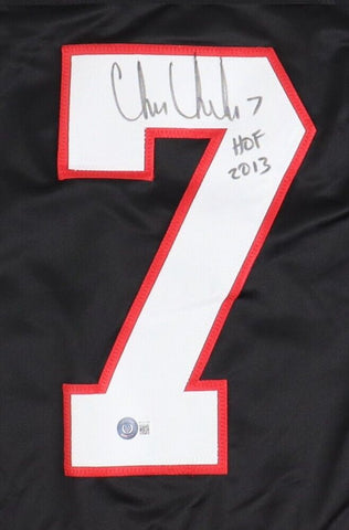 Chris Chelios Signed Chicago Blackhawks Jersey Inscribed "HOF 13" (Beckett)