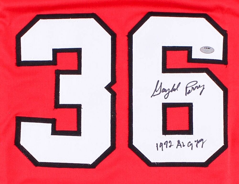 Gaylord Perry Signed Indians Jersey Inscribed "72 AL Cy Young" (Schwartz COA)