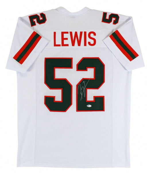 Ray Lewis Signed Miami Hurricanes Custom Jersey (Beckett Witness COA), Auction of Champions, Sports Memorabilia Auction House