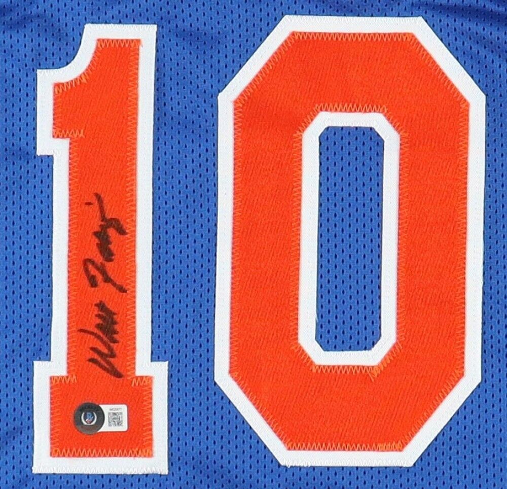 Walt Frazier Signed New York Knicks Jersey (Beckett) 2×NBA Champion (1970, 1973)