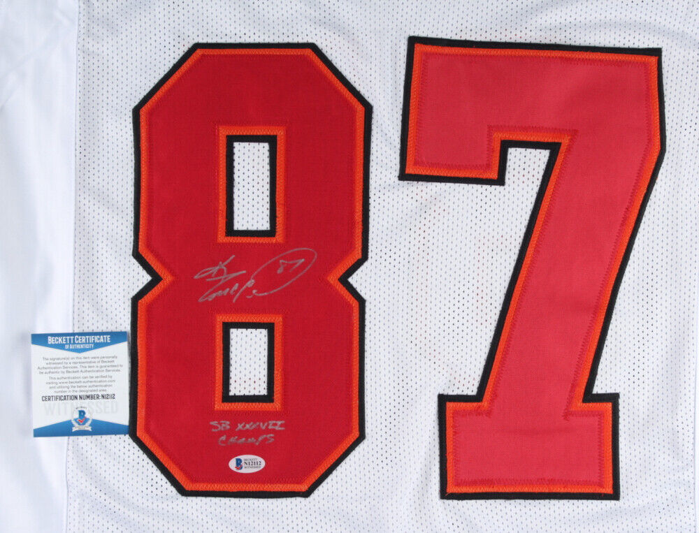 Keenan McCardell Signed Buccaneers Jersey Inscrd. SB XXXVII Champs (Beckett COA)