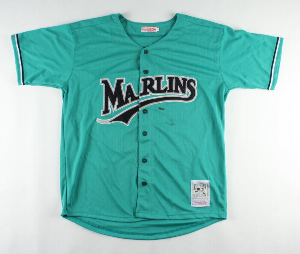 Derrek Lee Signed Florida Marlins Cooperstown Collection Style Jersey JSA Holo