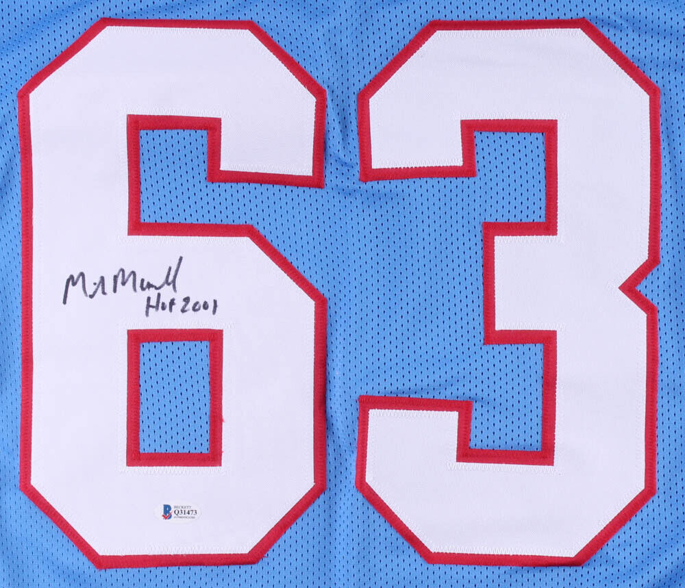 Mike Munchak Signed Houston Oilers Jersey Inscribed "HOF 2001" (Beckett COA)