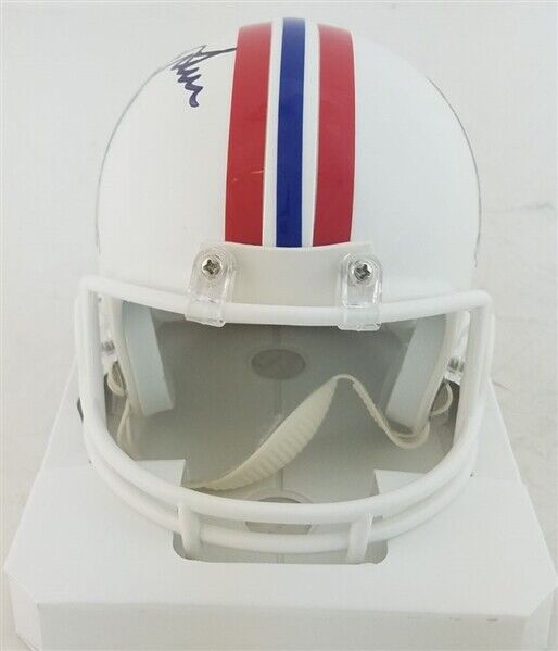 Irving Fryar Signed New England Patriots Throwback Mini Helmet (JSA Witness COA)