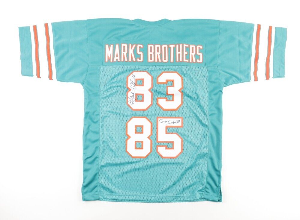 Marks Brothers / Mark Clayton & Mark Duper Signed Miami Dolphin Jersey (JSA COA)