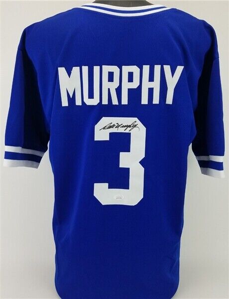 Dale Murphy Signed Atlanta Braves Dk Blue Jersey (JSA COA) 2×NL MVP (1982, 1983)