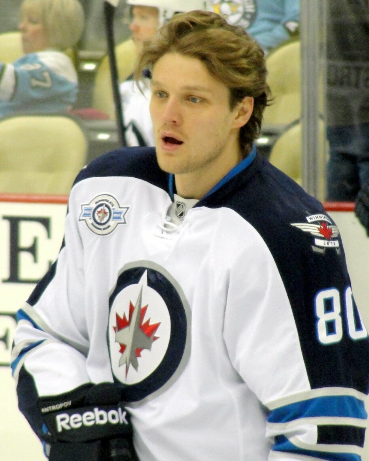 Nik Antropov Signed Winnpeg Jets Reebok NHL Style Jersey (JSA COA)