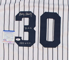 Bobby Shantz Signed New York Yankees Jersey "1958 W.S.C." & "8x G.G." (PSA COA)