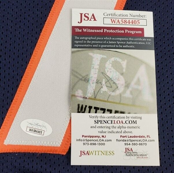 Ed McCaffrey Signed Denver Broncos Jersey (JSA COA) 3xSuper Bowl Champion W.R.