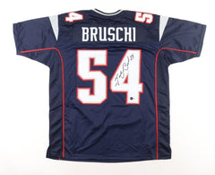 Tedy Bruschi Signed New England Patriots Jersey (Beckett) 3×Super Bowl Champ L.B