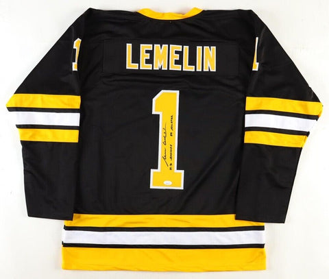 Reggie Lemelin Signed Boston Bruins Throwback "B" Logo Jersey (JSA) 2xInscribed