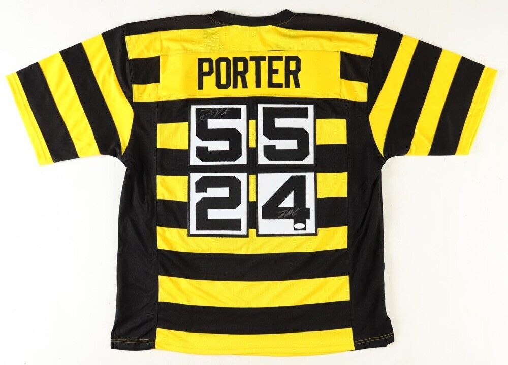 Joey Porter Jr. & Joey Porter Sr. Signed Pittsburgh Steelers Jersey (JSA COA)