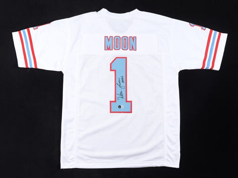 Warren Moon Signed Houston Oilers White Jersey "HOF 06" (Beckett) 9×Pro Bowl Q.B