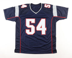 Tedy Bruschi Signed New England Patriots Jersey (Beckett) 3×Super Bowl Champ L.B