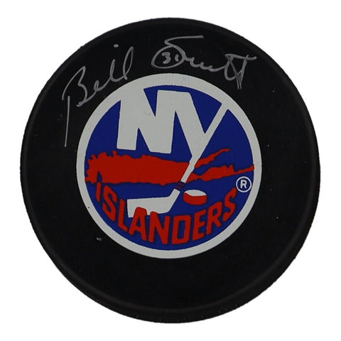 Billy Smith Signed New York Islanders Logo Puck (PSA) 4xStanley Cup Champion