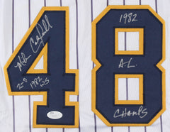 Mike Caldwell Signed Milwaukee Brewers Jersey with Inscriptions (JSA COA)