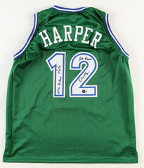 Derek Harper Signed Dallas Mavericks "Retired 1/7/18" & "Go Mavs!" (Beckett)