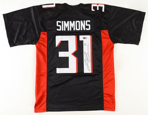 Justin Simmons Signed Atlanta Falcons Jersey (PIA) 2 Time Pro Bowl Defensive Bck