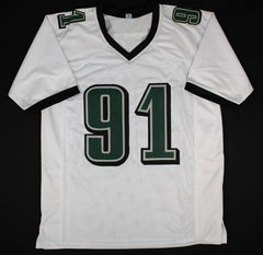 Fletcher Cox Signed Philadelphia Eagles White Jersey (Beckett) 4×Pro Bowl D.T.