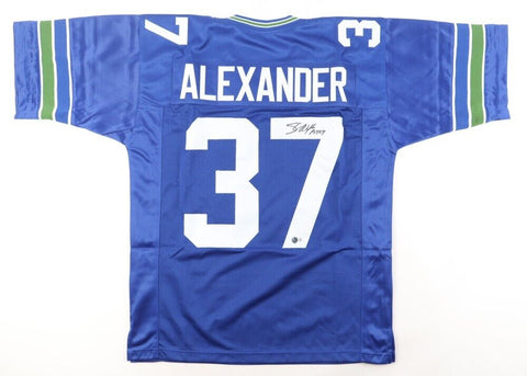 Shaun Alexander Signed Seattle Seahawks Jersey with Inscription (Beckett) R.B.