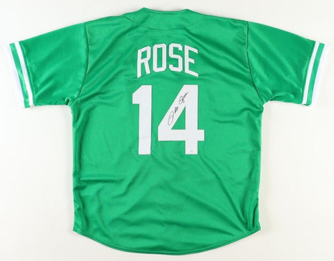 Pete Rose Signed Philadelphia Phillies St. Patrick's Day Spring Jersey (JSA COA)