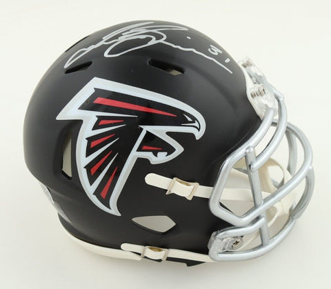 Justin Simmons Signed Atlanta Falcons Speed Mini Helmet (PIA Hologram) Ex-B.C DB