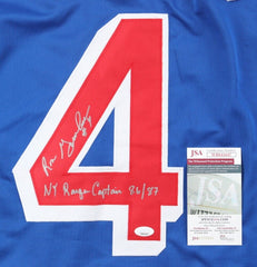 Ron Greschner Signed New York Rangers Jersey "NY Ranger Captain 86/87" (JSA COA)