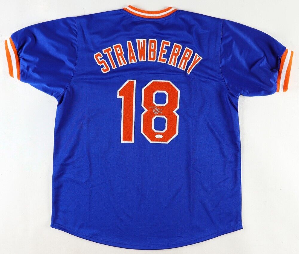 Darryl Strawberry Signed Mets Jersey (JSA COA) 3xNew York World Series Champ O.F