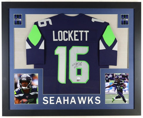 Tyler Lockett Signed Seattle Seahawks 35"x43" Framed Jersey (JSA) Pro Bowl W.R.