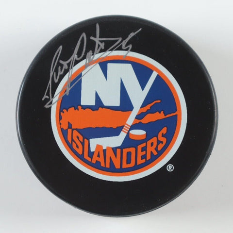 Dennis Potvin Signed New York Islanders Logo Puck (JSA) NHL Hall of Fame 1991