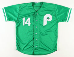 Pete Rose Signed Philadelphia Phillies St. Patrick's Day Spring Jersey (JSA COA)