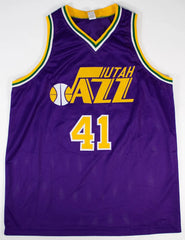 Thurl Bailey Signed Utah Jazz Jersey (JSA COA) 1983 1st Rnd Draft Pick N C State