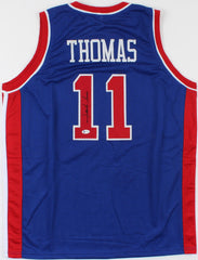 Isiah Thomas Signed Detroit Pistons Jersey (Beckett COA) 12xNBA All-Star Guard