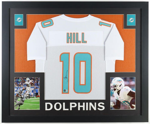 Tyreek Hill Signed Miami Dolphins 35"x43" Framed Jersey (Beckett) All Pro W.R.