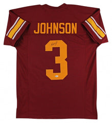 Keyshawn Johnson Signed USC Trojans Jersey (Beckett) Super Bowl XXXVII Champ WR
