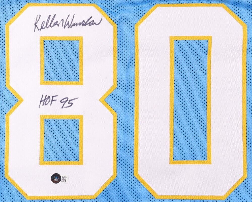 Kellen Winslow Signed Chargers Jersey Inscribed "HOF 95" (Beckett) 5×Pro Bowl TE