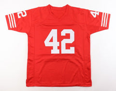 Ronnie Lott Signed 49ers Red Jersey (Beckett) San Francisco HOF Defensive Back