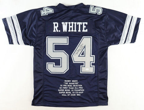 Randy White Signed Dallas Cowboys Career Stat Jersey Inscribed "HOF 94"(JSA COA)