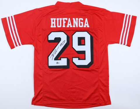 Talanoa Hufanga Signed 49ers Jersey (Beckett) San Francisco Defensive Back / USC
