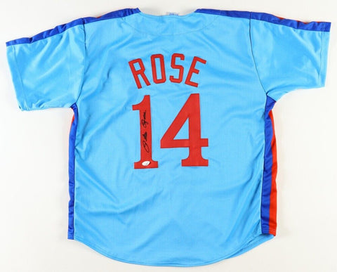 Pete Rose Signed Montreal Expos Jersey (JSA) MLB's All-Time Hit Leader/ 4256