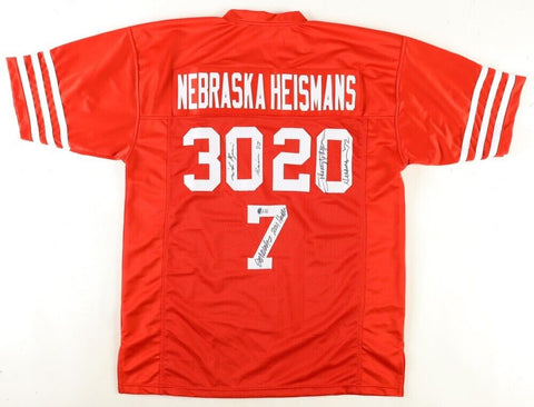 Mike Rozier, Johnny Rodgers, & Eric Crouch Signed Nebraska Heisman Winner Jersey