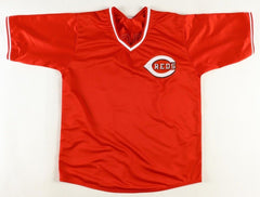 Pete Rose Signed Cincinnati Reds Red Jersey Inscribed "Charlie Hustle" (JSA COA)