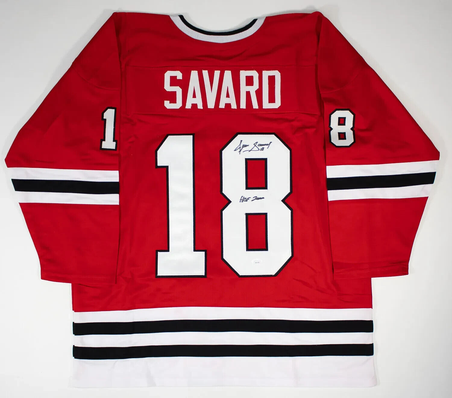 Denis Savard Signed Chicago Blackhawks Jersey Inscribed HOF 2000 (JSA COA)