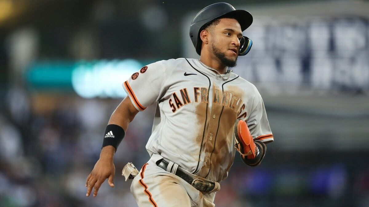 Luis Matos Signed San Francisco Giants Jersey (Beckett) 2023 Rookie Outfielder